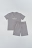 Gri Pamuklu Şort Takım
