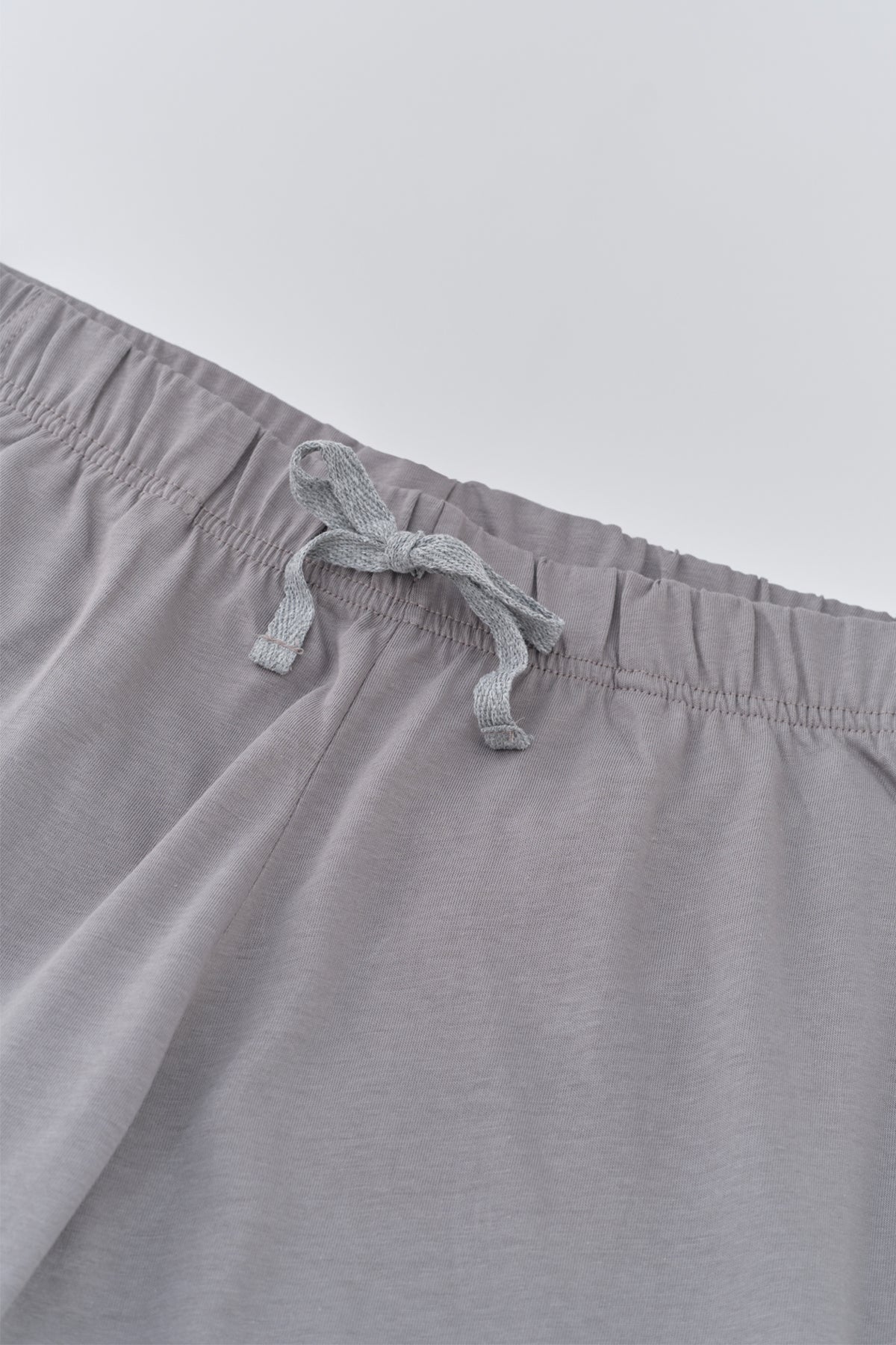 Gri Pamuklu Şort Takım