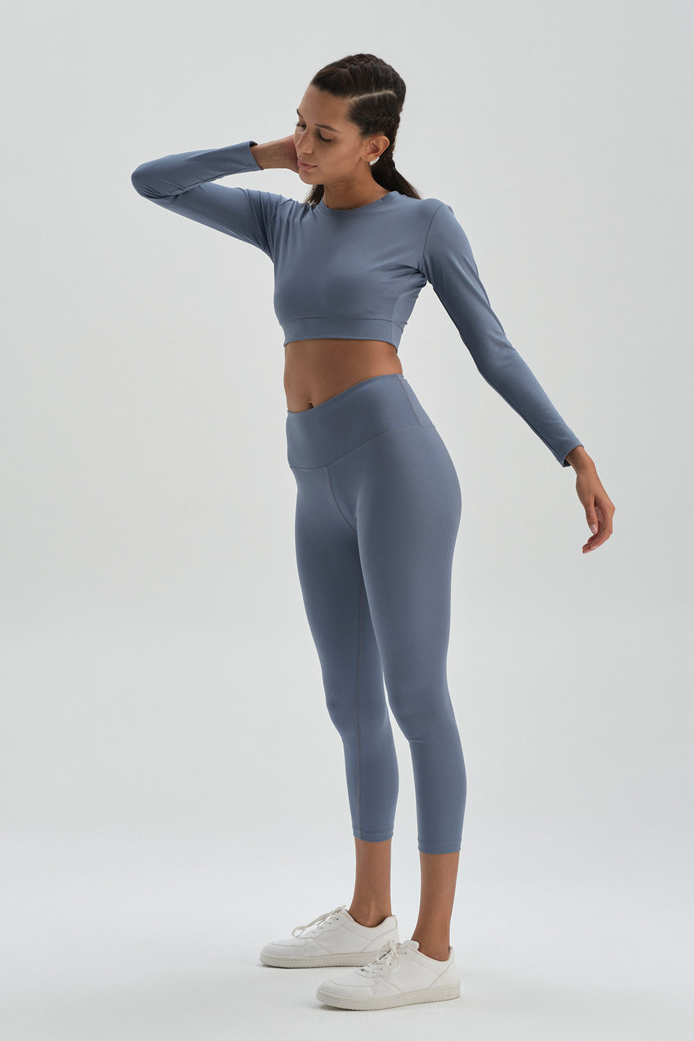 Mavi Dagi Active Uzun Kol Crop T-Shirt