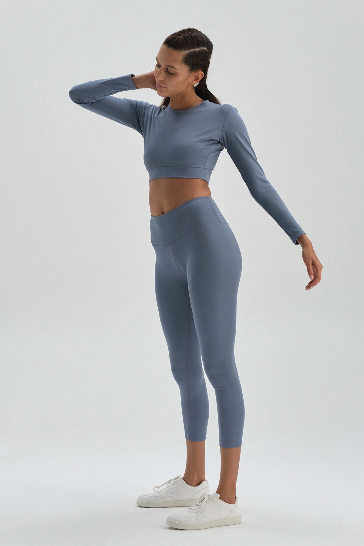 Mavi Dagi Active Uzun Kol Crop T-Shirt