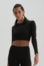 Siyah Dagi Active Uzun Kol Crop T-Shirt