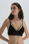 Siyah Balenli Kapsız Büstiyer Sütyen