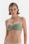 Yeşil Balenli Yarı Dolgulu Straplez Sütyen