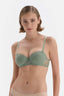 Yeşil Balenli Yarı Dolgulu Straplez Sütyen