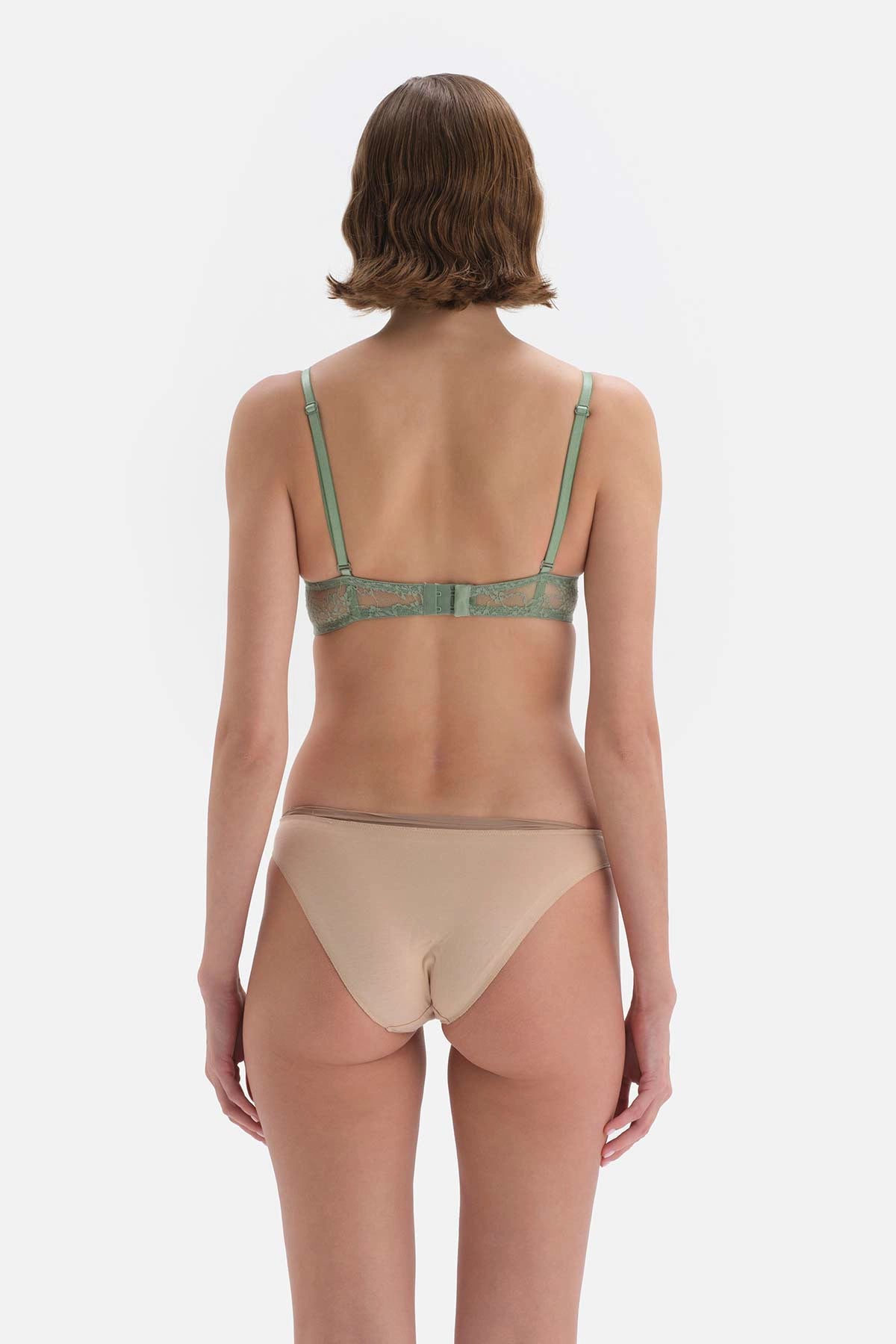 Yeşil Balenli Yarı Dolgulu Straplez Sütyen