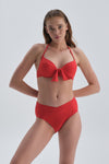Kırmızı Yarı Dolgulu Balenli Bikini Üstü