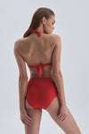 Kırmızı Yarı Dolgulu Balenli Bikini Üstü