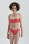 Kırmızı Straplez Kaplı Bikini Üst