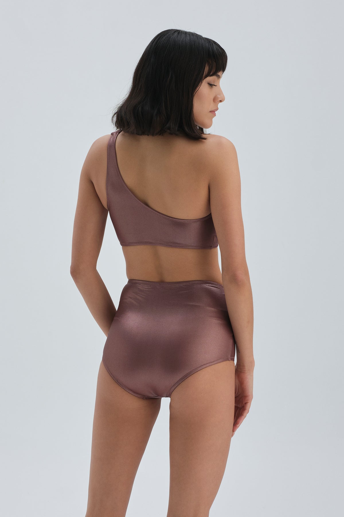 Bronz Tek Omuz Bikini Üst