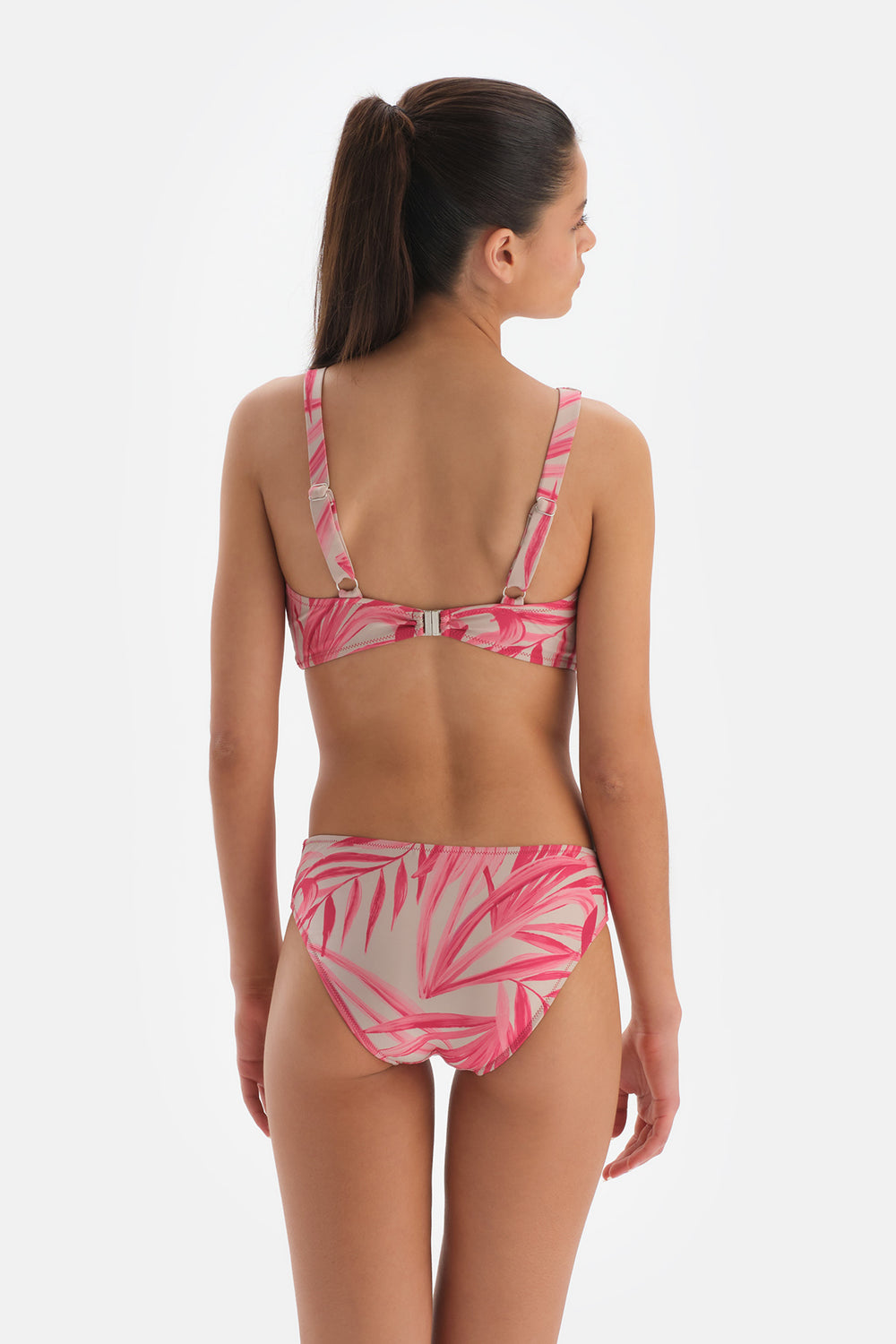 Fuşya - Gri Bralet Bikini Üstü