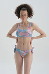 Pembe-Mavi Sabit Askılı Bralet Bikini Üst