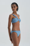 Mavi Straplez Bikini Üst