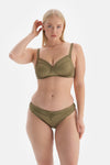 Yeşil Kaplı Toparlayıcı Korseli Bikini Üstü