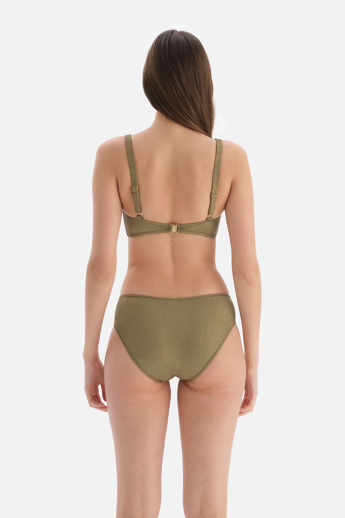 Yeşil Kaplı Toparlayıcı Korseli Bikini Üstü