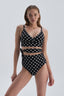 Siyah Beyaz Kaplı Bralet Bikini Üst