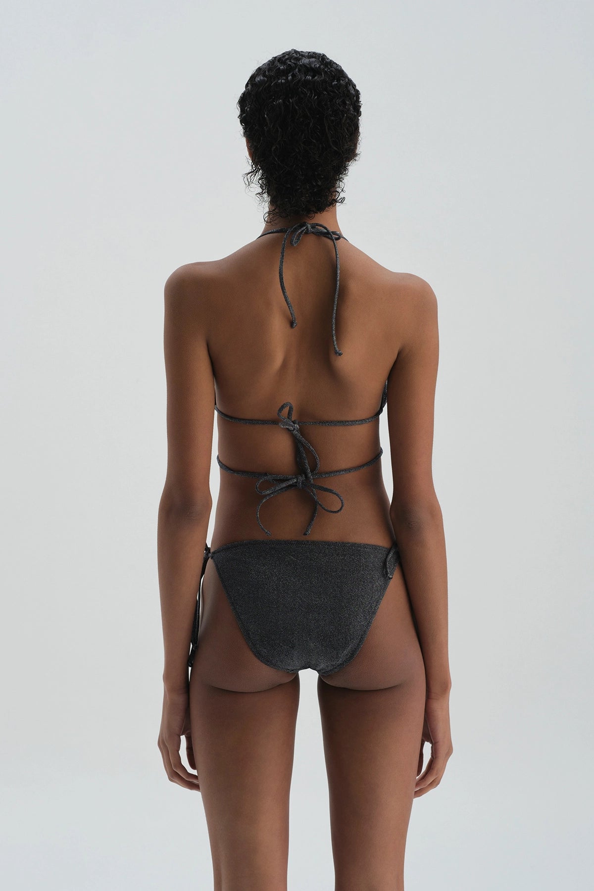 Gümüş Spagetti Bikini Alt