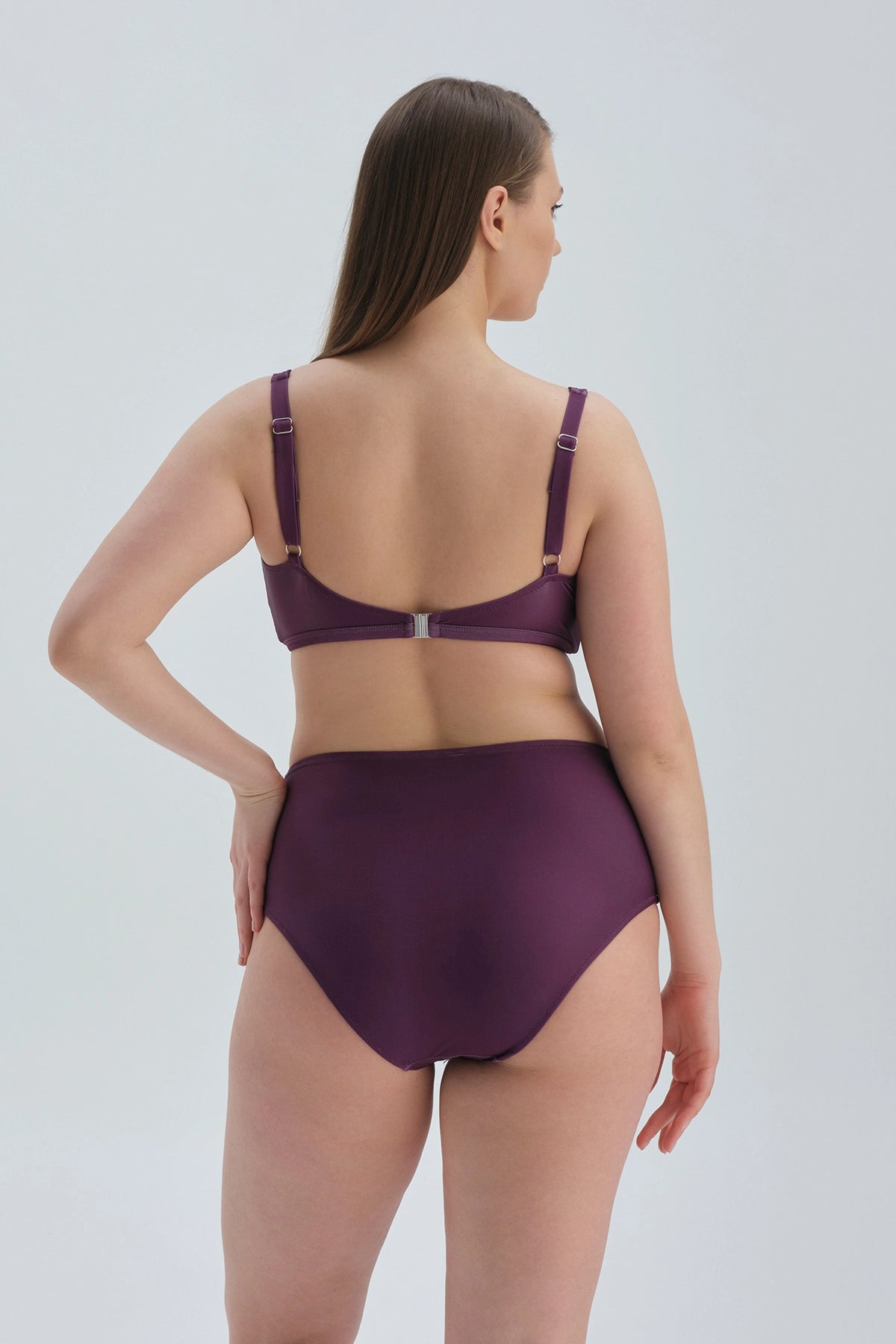 Bordo Maksimum Toparlayıcı Yüksek Bel Bikini Alt