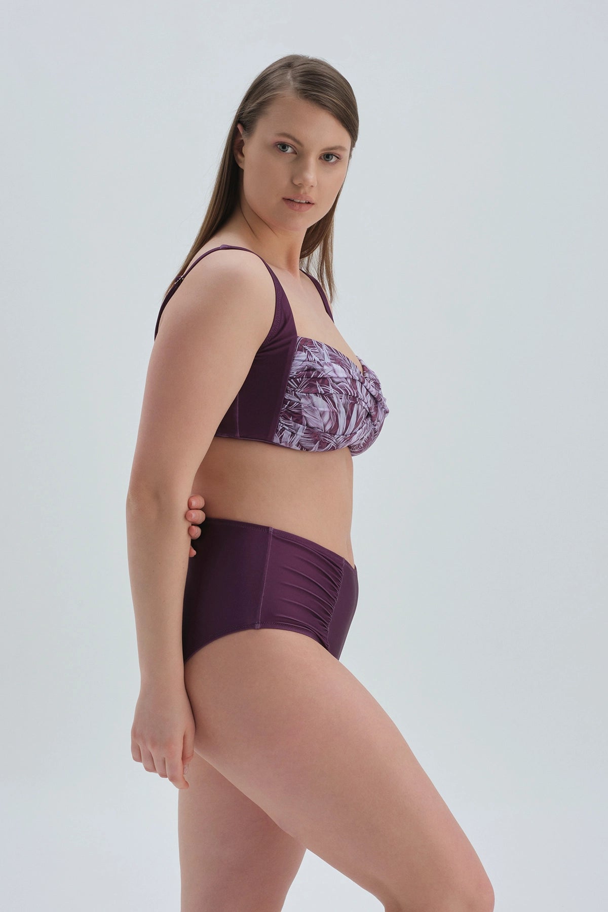 Bordo Maksimum Toparlayıcı Yüksek Bel Bikini Alt