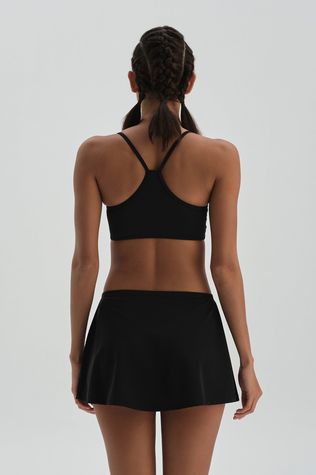 Siyah Yüzücü Kısa Etek