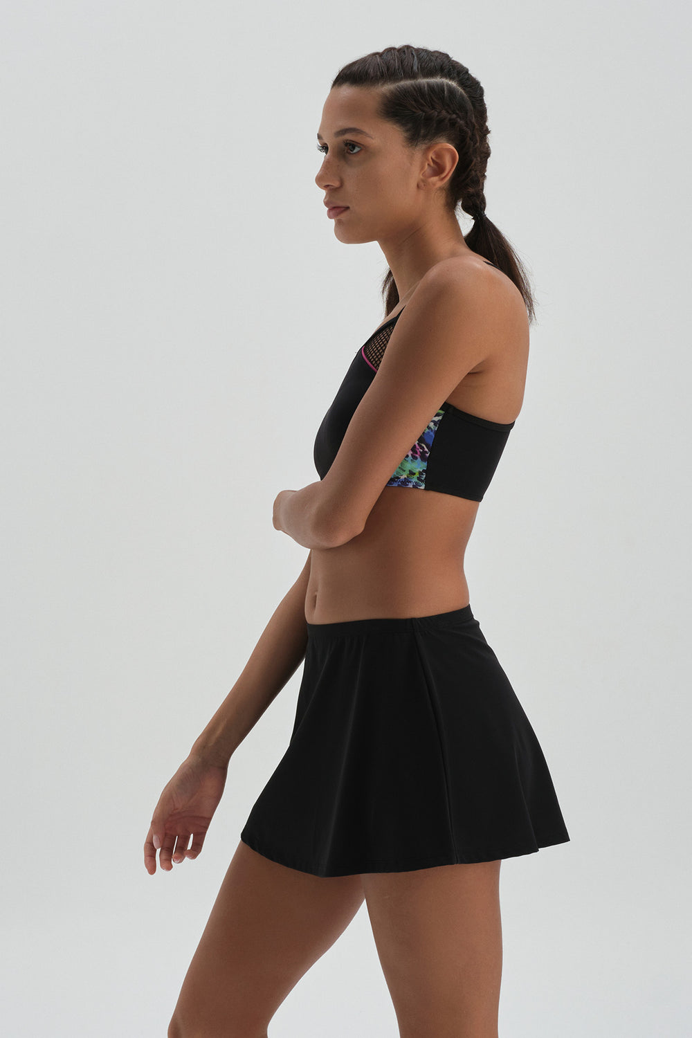 Siyah Yüzücü Kısa Etek