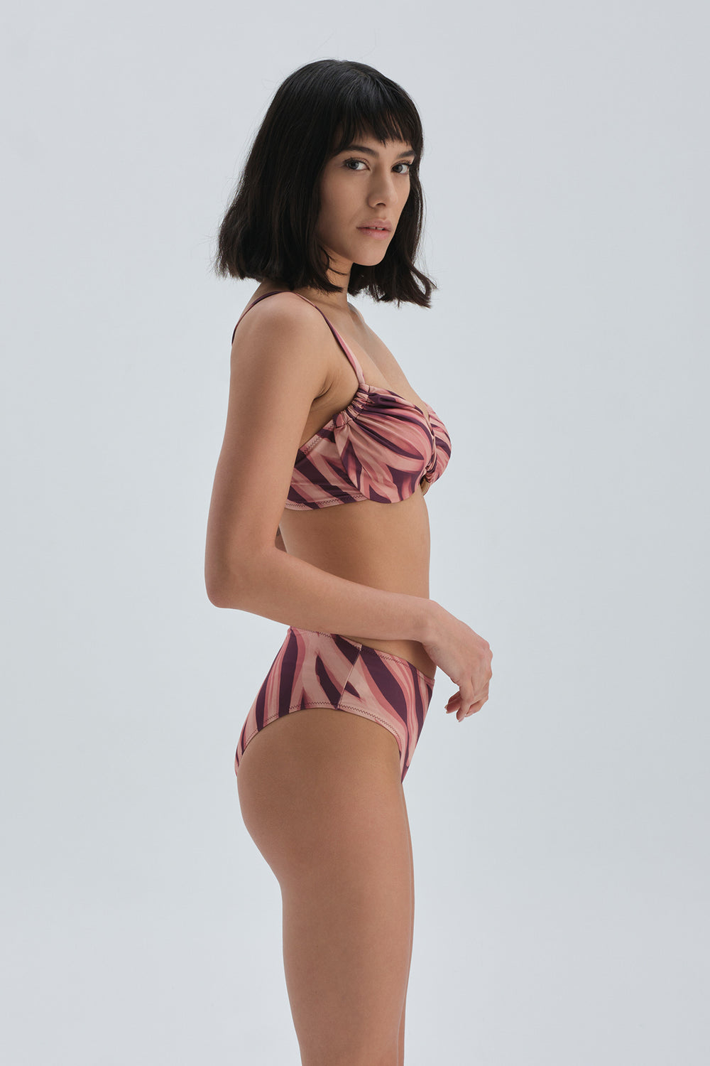 Bordo - Ten Yüksek Bel - Bikini Alt