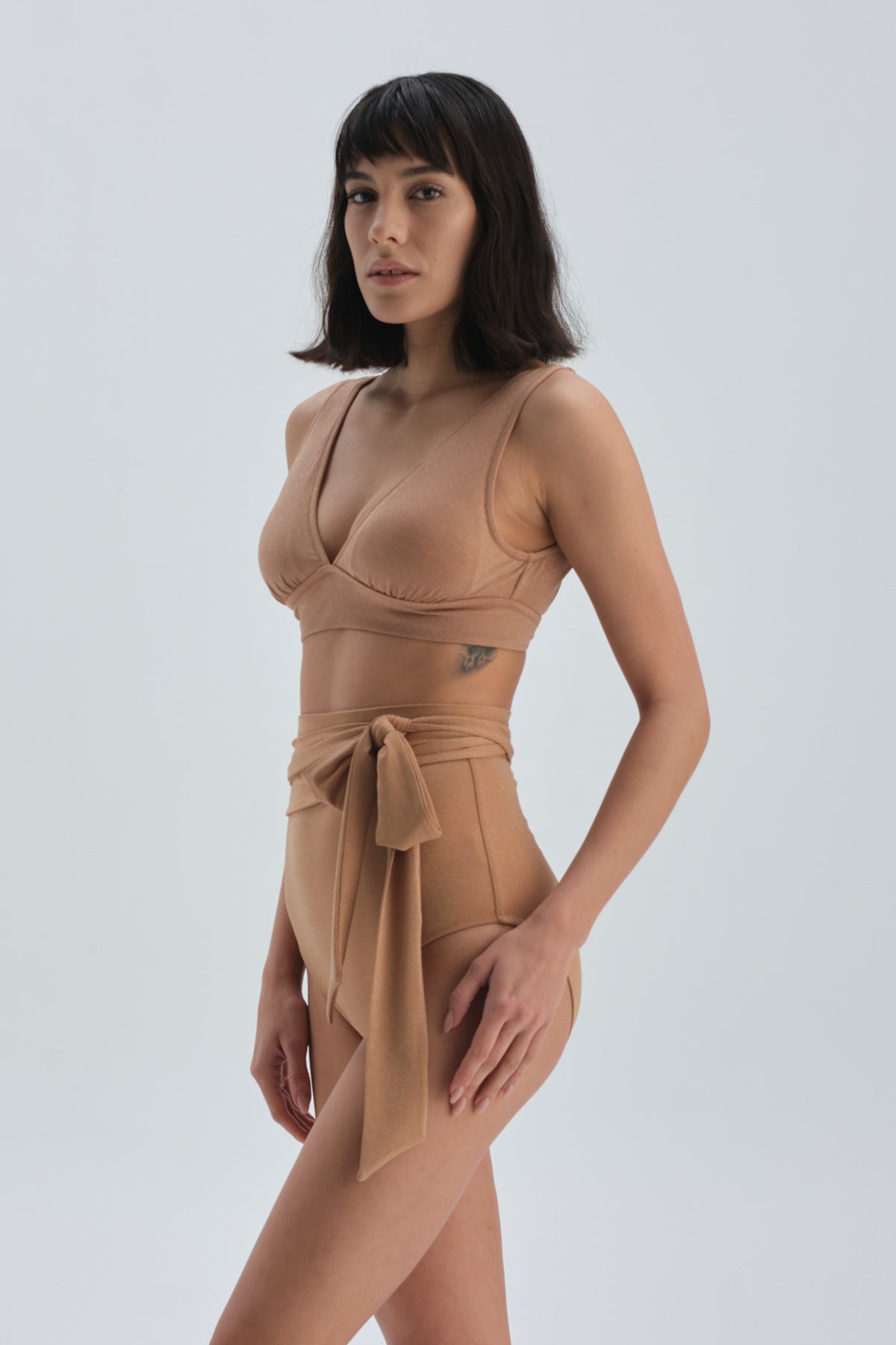 Camel Toparlayıcı Yüksek Bel Bikini Alt