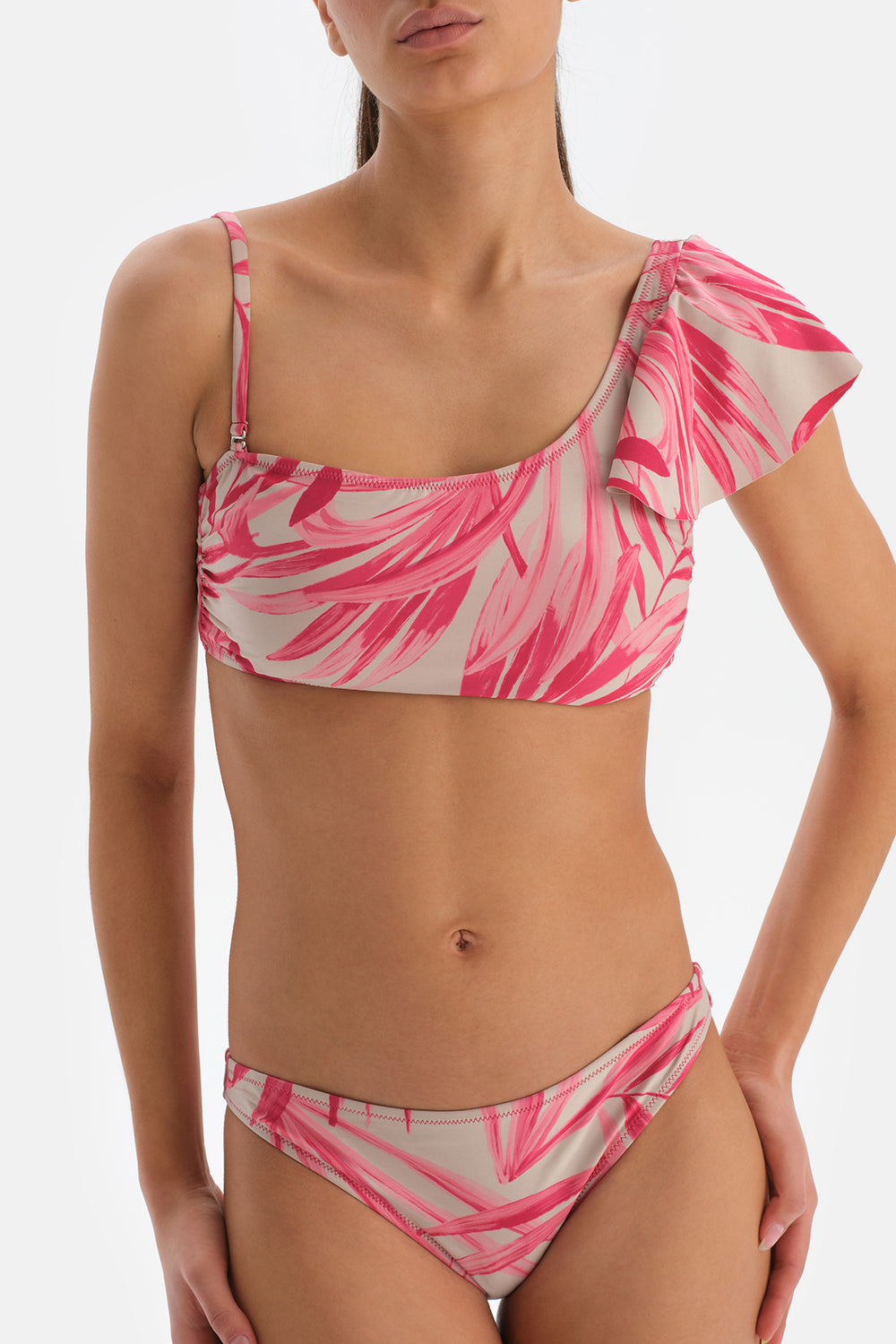Fuşya - Gri Düşük Bel Bikini Altı