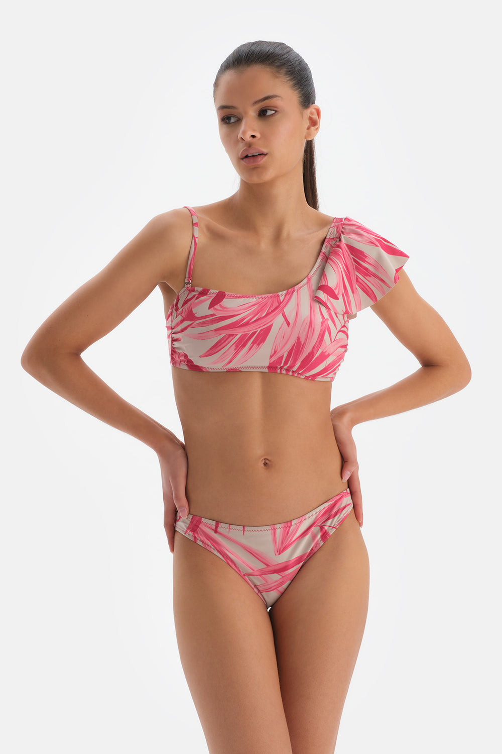 Fuşya - Gri Düşük Bel Bikini Altı