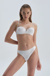 Beyaz Düşük Bel Bikini Alt