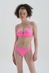 Neon Pembe Düşük Bel Neon Bikini Alt