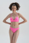 Neon Pembe Düşük Bel Neon Bikini Alt