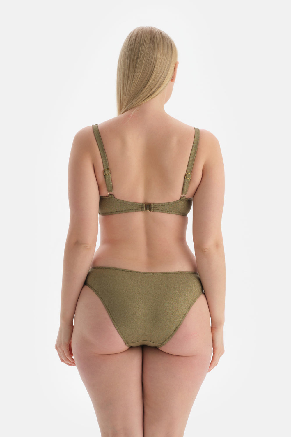 Yeşil Kaplı Büzgülü Toparlayıcı Yüksek Bel Bikini Altı