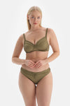 Yeşil Kaplı Büzgülü Toparlayıcı Yüksek Bel Bikini Altı