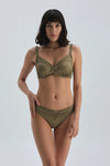 Yeşil Kaplı Büzgülü Toparlayıcı Yüksek Bel Bikini Altı