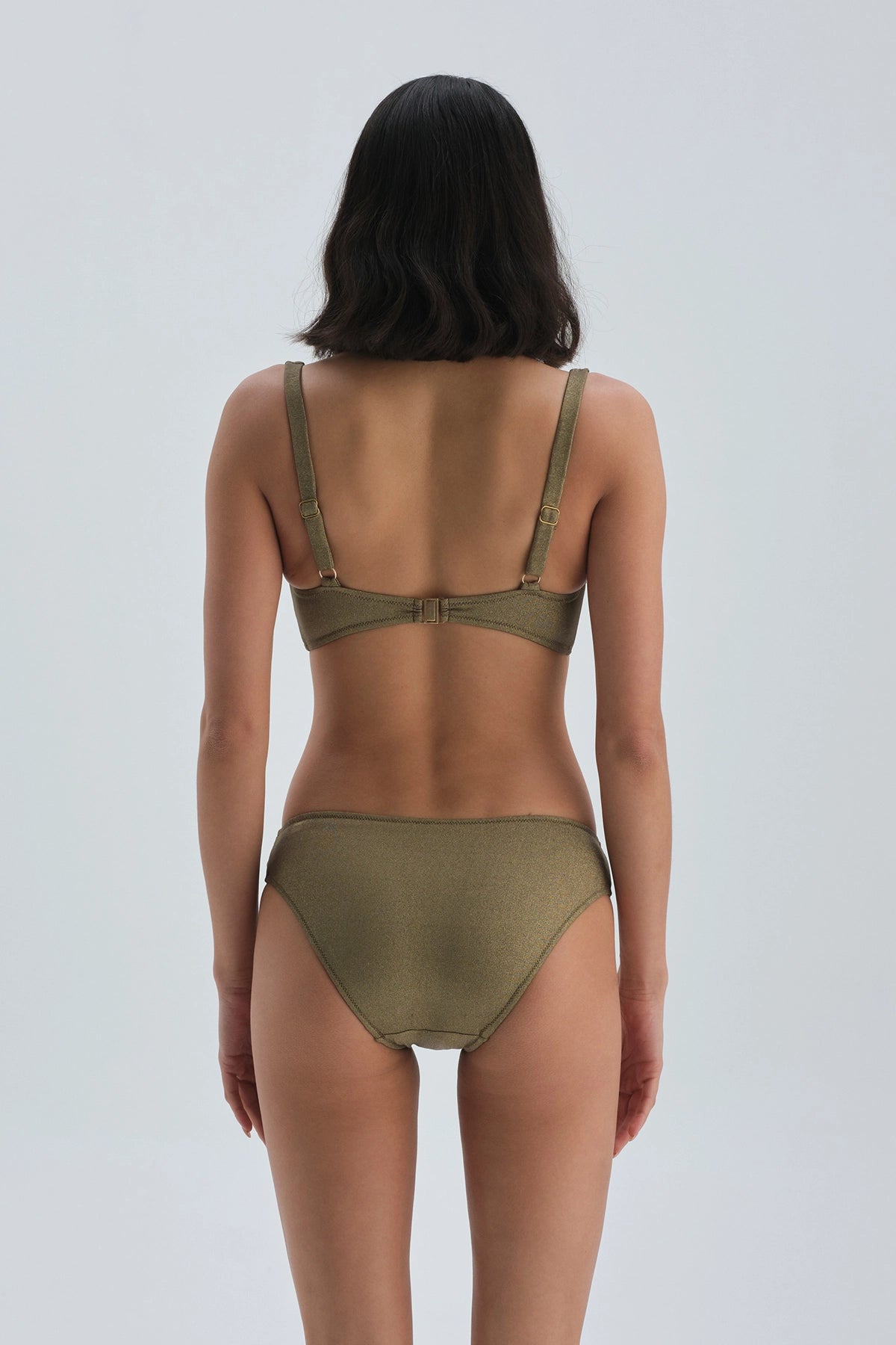 Yeşil Kaplı Büzgülü Toparlayıcı Yüksek Bel Bikini Altı