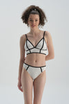 Siyah Beyaz Yüksek Bel Bikini Alt