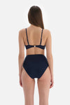 Lacivert Toparlayıcı Yüksek Bel Bikini Alt