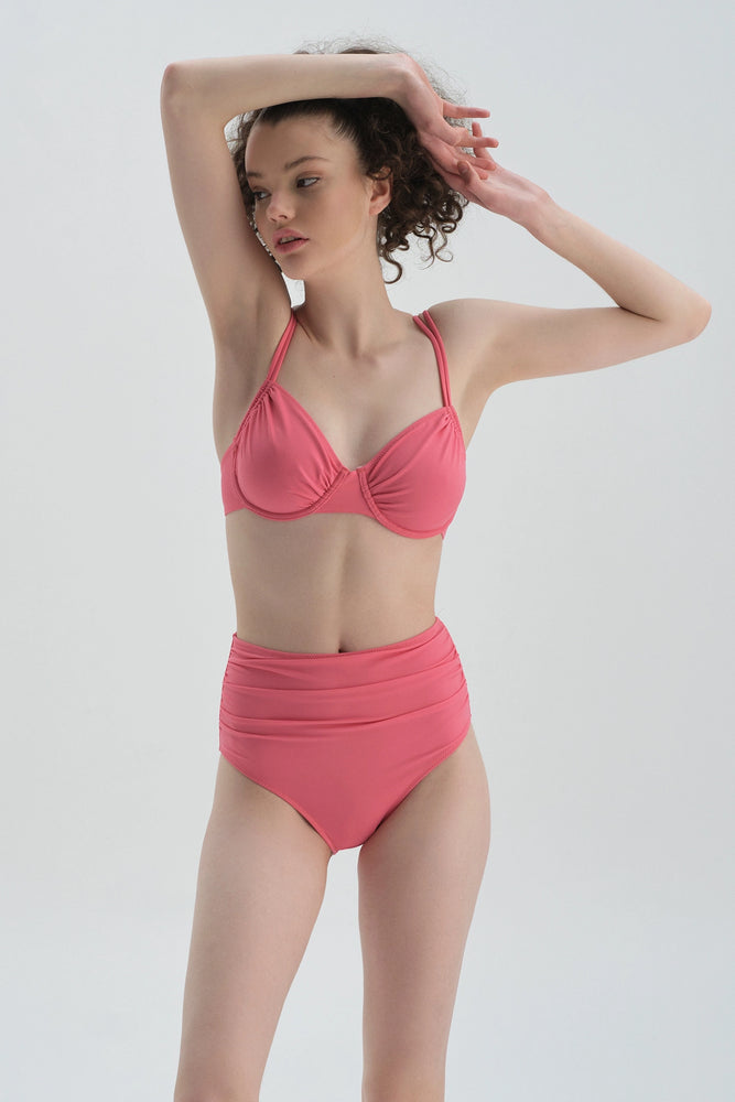 Somon Toparlayıcı Yüksek Bel Bikini Alt