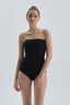Siyah Kaplı Straplez Mayo