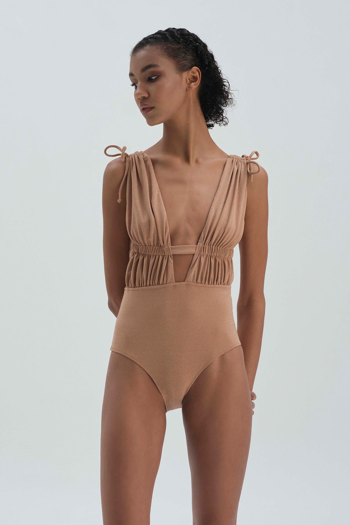 Camel Kapsız Dekolte Mayo