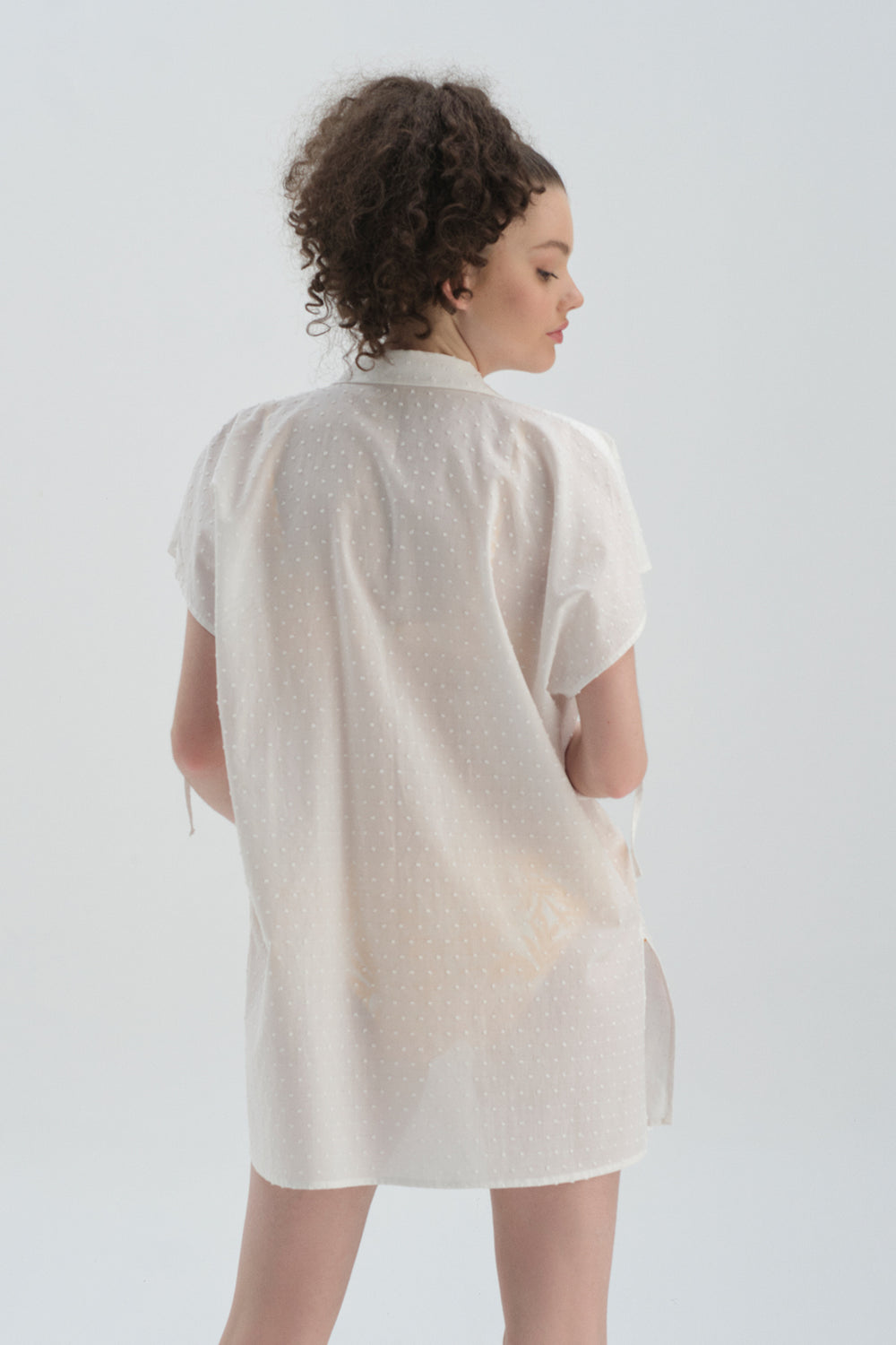 Beyaz Pamuklu Gömlek Pareo