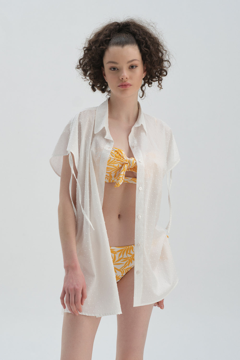 Beyaz Pamuklu Gömlek Pareo