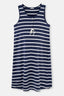 Lacivert Çizgili Çizgili Pamuklu Hamile Elbisesi