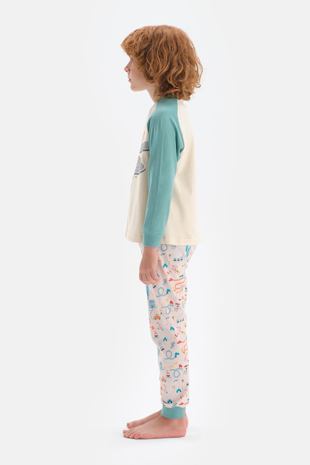 Soft Pembe Erkek Çocuk Soft Uzun Kol Pamuklu Pijama Takımı