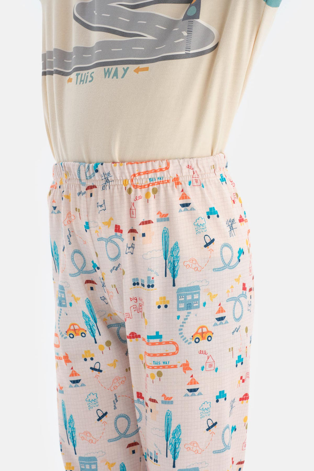Soft Pembe Erkek Çocuk Soft Uzun Kol Pamuklu Pijama Takımı