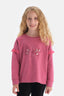 Fuşya Kız Çocuk Bisiklet Yaka Sweatshirt