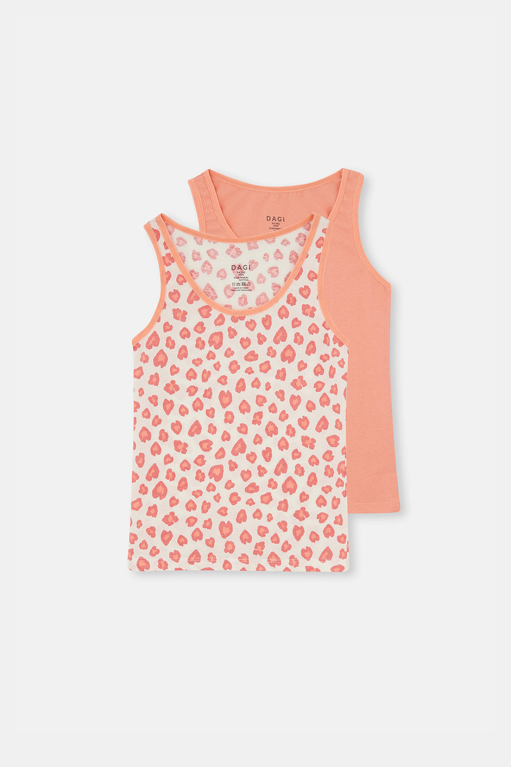 Turuncu Desenli Desenli 2'li Kalın Askılı Atlet