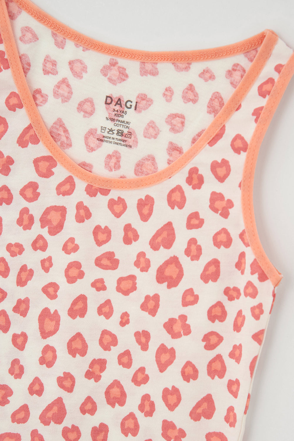 Turuncu Desenli Desenli 2'li Kalın Askılı Atlet