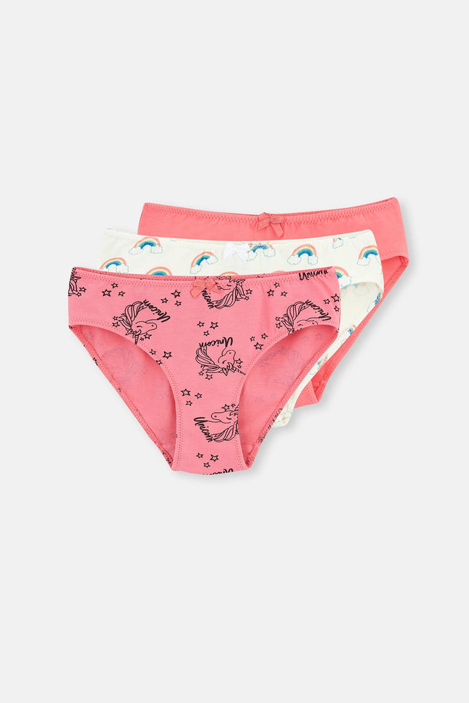 Fuşya - Beyaz 3 Lü Slip