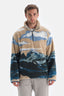 Desenlı Desenli Dik Yaka Uzun Kol Polar Sweatshirt
